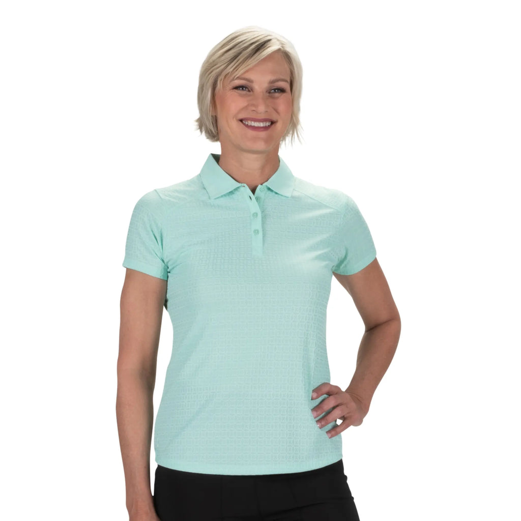 Nancy Lopez  Journey Short Sleeve Polo Aqua