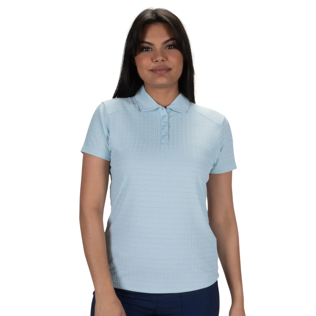 Nancy Lopez  Journey Short Sleeve Polo Chambray