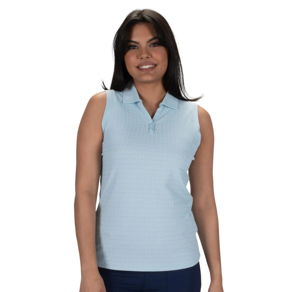 Nancy Lopez  Journey Sleeveless Polo Chambray