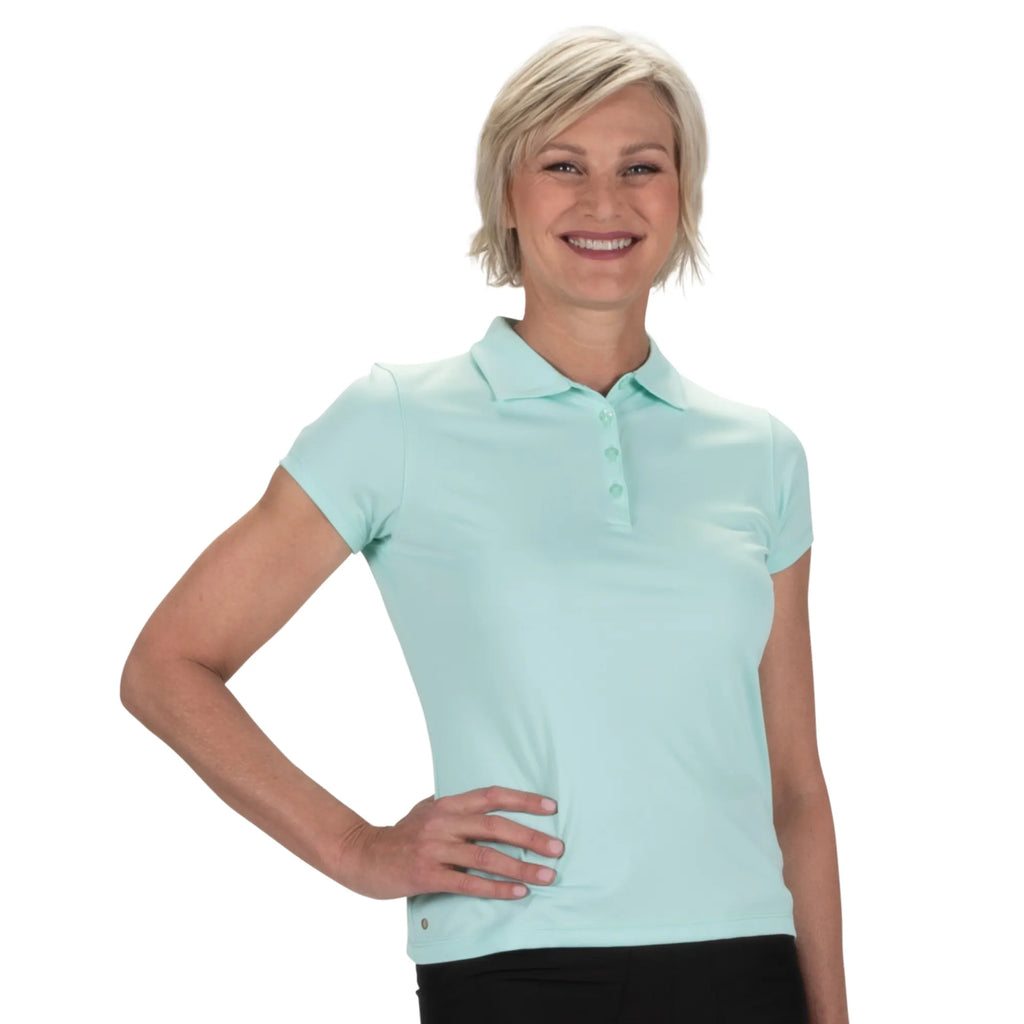 Nancy Lopez  Legacy Short Sleeve Polo Aqua