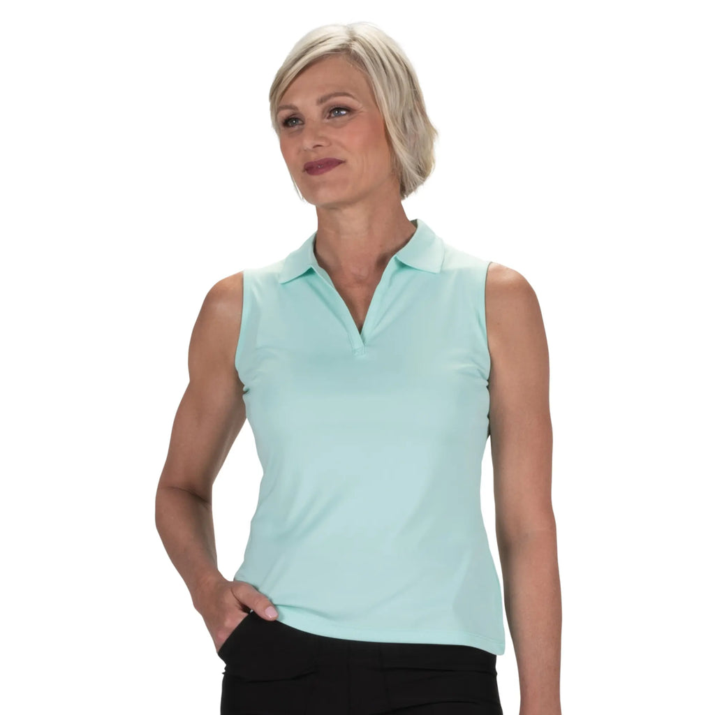 Nancy Lopez  Legacy Sleeveless Polo Aqua