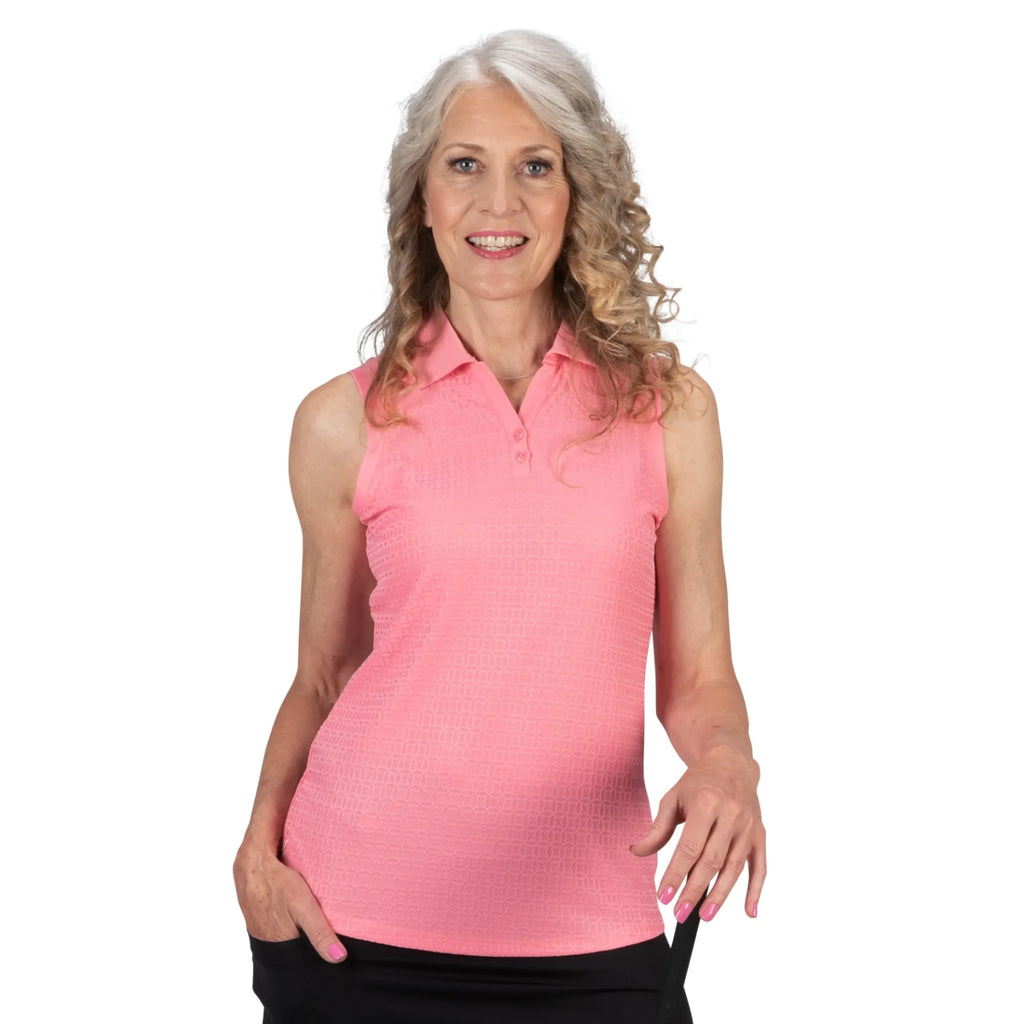 Nancy Lopez Journey Sleeveless Polo Geranium