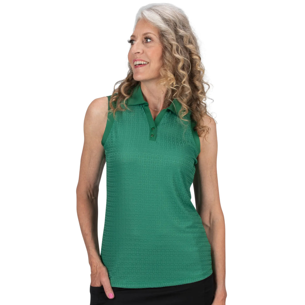 Nancy Lopez Journey Sleeveless Polo Pine