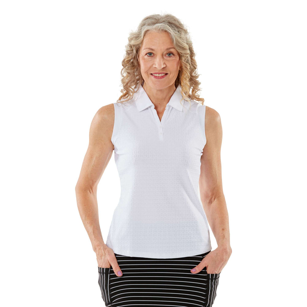 Nancy Lopez Journey Sleeveless Polo - White